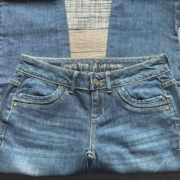 Simply Vera Vera Wang Women's Straight Cut Dark Wash Ankle Cropped Jeans - Sz 2 - Picture 11 of 11